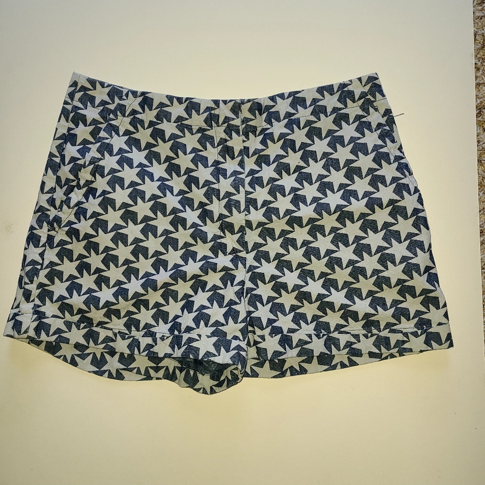 Gap Shorts Cotton Blue/Gray Stars Women Sz 6 Like New